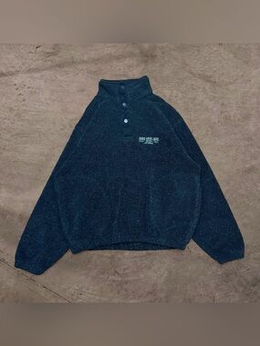 vintage hard rock cafe fleece quarter button sweater